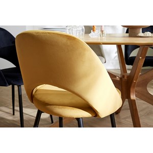 Chaises  en tissu velours bronze et métal noir (lot de 2) cosette