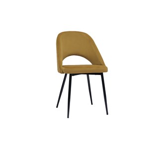 Chaises  en tissu velours bronze et métal noir (lot de 2) cosette