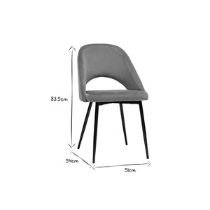 Chaises  en tissu velours bronze et métal noir (lot de 2) cosette