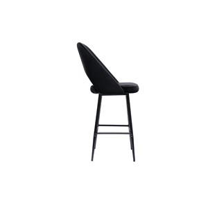 Tabourets de bar en velours noir et métal h65 cm (lot de 2) cosette
