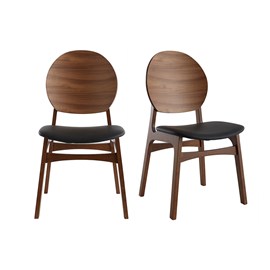 Chaises noires et bois foncé (lot de 2) elton
