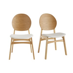 Chaises en bois clair et blanc (lot de 2) elton