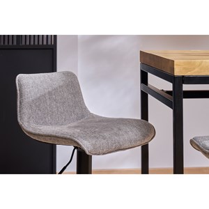 Tabourets de bar réglables pivotants tissu effet velours gris (lot de 2) boost