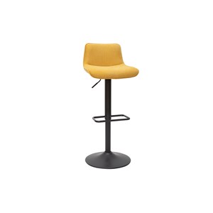 Tabourets de bar pivotants tissu effet velours jaune moutarde (lot de 2) boost