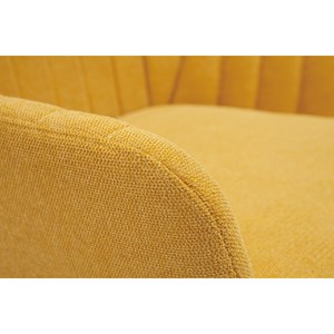 Fauteuil en tissu effet velours texturé jaune moutarde et métal noir gaston