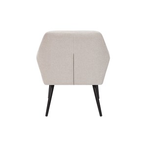 Fauteuil en tissu effet velours texturé beige et métal noir gaston