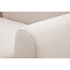 Canapé 2 places en tissu beige et bois clair pure