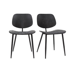 Chaises noire en bois noir et métal (lot de 2) tobias