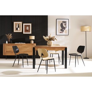 Chaises noire en bois noir et métal (lot de 2) tobias