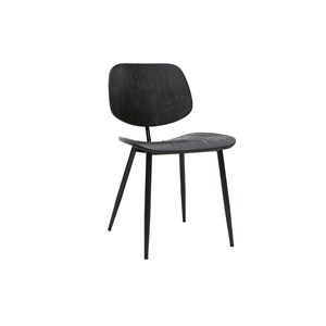 Chaises noire en bois noir et métal (lot de 2) tobias