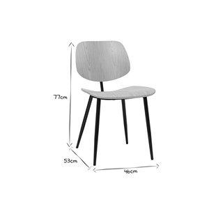 Chaises noire en bois noir et métal (lot de 2) tobias