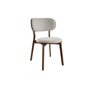 Chaises en tissu gris clair et bois foncé noyer (lot de 2) fauvette