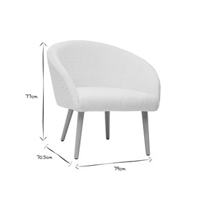 Fauteuil en tissu effet laine bouclée blanc cassé et bois clair olivia