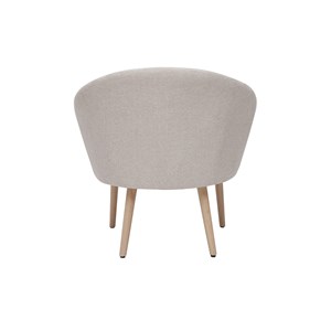 Fauteuil en tissu effet velours texturé beige et bois clair olivia
