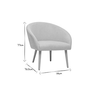 Fauteuil en tissu effet velours texturé beige et bois clair olivia