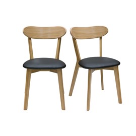 Chaises  en bois clair chêne et noir (lot de 2) dove