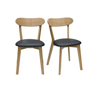 Chaises  en bois clair chêne et noir (lot de 2) dove