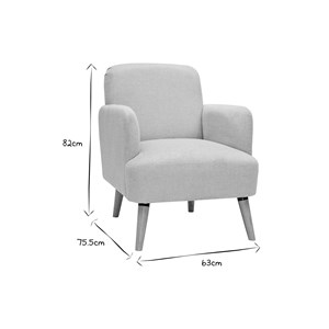 Fauteuil en tissu effet velours texturé beige et bois clair isko