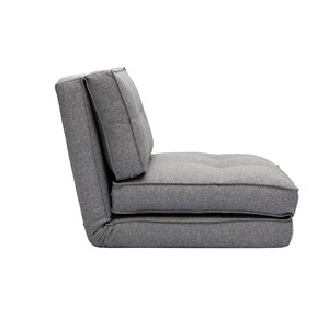 Chauffeuse 1 place convertible en tissu gris chiné sally