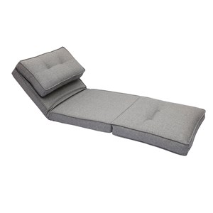 Chauffeuse 1 place convertible en tissu gris chiné sally