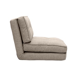 Chauffeuse 1 place convertible en tissu taupe sally