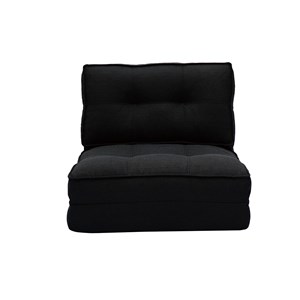 Chauffeuse 1 place convertible en tissu noir sally