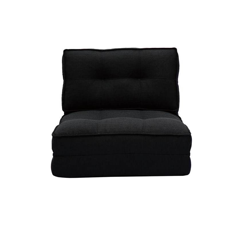 Miliboo - Chauffeuse 1 place convertible en tissu noir sally