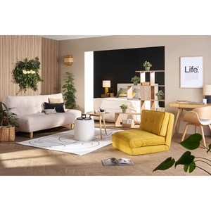 Chauffeuse 1 place convertible en tissu noir sally