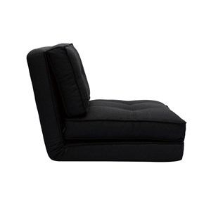 Chauffeuse 1 place convertible en tissu noir sally