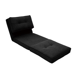 Chauffeuse 1 place convertible en tissu noir sally