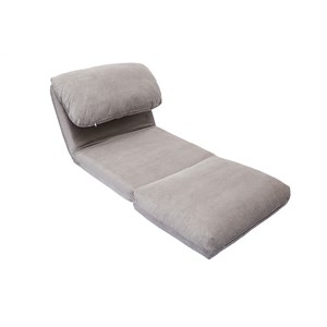 Chauffeuse 1 place convertible en tissu velours côtelé gris clair spencer