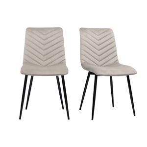 Chaises en tissu velours taupe et métal noir (lot de 2) pumpkin
