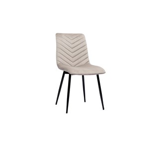Chaises en tissu velours taupe et métal noir (lot de 2) pumpkin