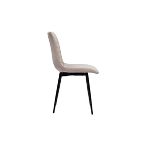 Chaises en tissu velours taupe et métal noir (lot de 2) pumpkin