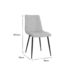 Chaises en tissu velours taupe et métal noir (lot de 2) pumpkin