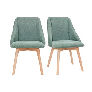 Chaises en tissu effet velours texturé vert céladon (lot de 2) higgins