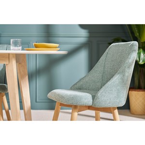 Chaises en tissu effet velours texturé vert céladon (lot de 2) higgins