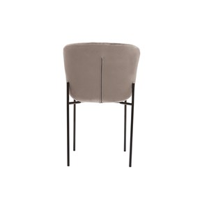 Chaises en tissu velours taupe et métal noir (lot de 2) saiga