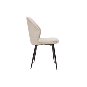 Chaises en tissu effet velours beige et métal noir (lot de 2) fanette