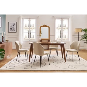 Chaises en tissu effet velours jaune moutarde et métal noir (lot de 2) fanette