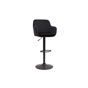 Tabourets de bar réglables en velours noir et métal (lot de 2) amika