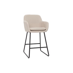 Tabourets de bar en tissu effet velours beige h65 cm (lot de 2) amika