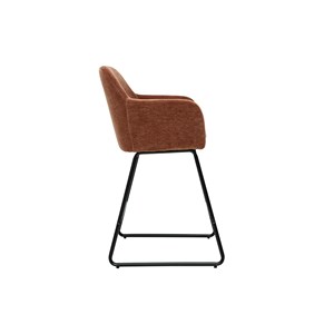 Tabourets de bar en tissu effet velours terre brûlée h65 cm (lot de 2) amika