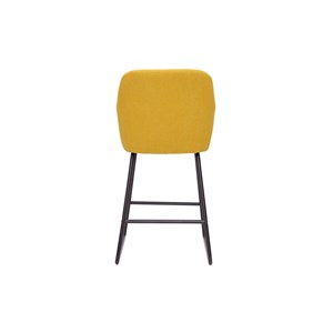 Tabourets de bar en tissu effet velours jaune moutarde h65 cm (lot de 2) amika