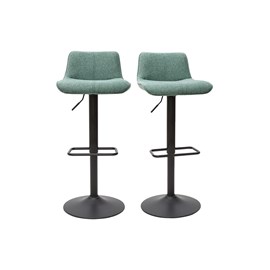 Tabourets de bar réglables en tissu effet velours vert céladon (lot de 2) boost