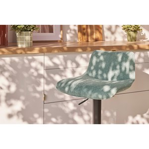 Tabourets de bar réglables en tissu effet velours vert céladon (lot de 2) boost