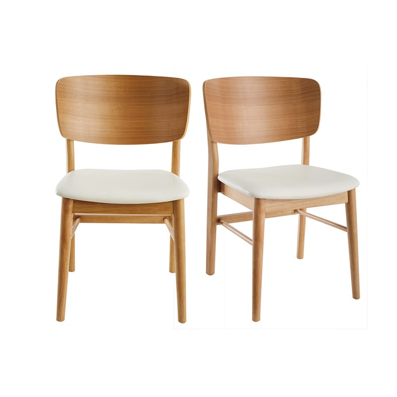 Miliboo - Chaises en bois clair et blanc (lot de 2) sheldon