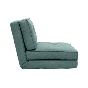 Chauffeuse 1 place convertible en tissu vert de gris sally