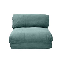 Chauffeuse 1 place convertible en tissu velours côtelé vert céladon spencer