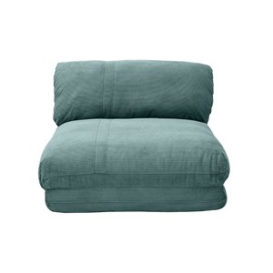Chauffeuse 1 place convertible en tissu velours côtelé vert céladon spencer